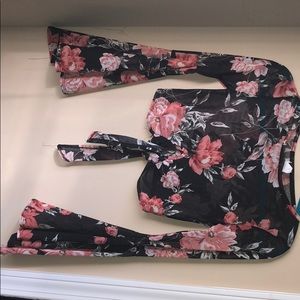 Beautiful sheer floral blouse